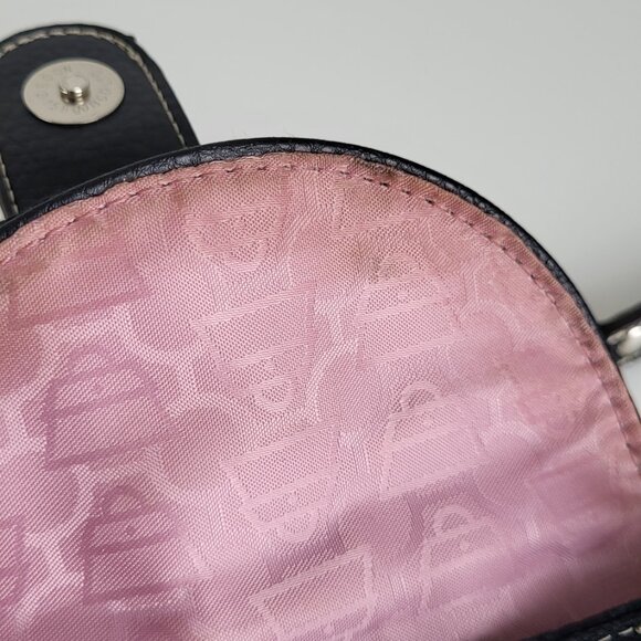 Kathy Van Zeeland Black Mini Crossbody I Chain Strap, Signature Logo, Crown Buck - Picture 11 of 11